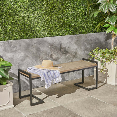 Durable Wood And Metal Bench,For Outdoor by Latitude Run