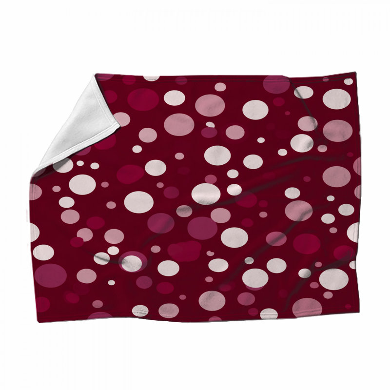 Jeté polaire à pois - Jeté à motif pour canapés ou lits, L 60 po x l 51 po, Pois rouges