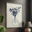 Indigo Floral Vase I, reproduction encadrée - bois massif-1043197819