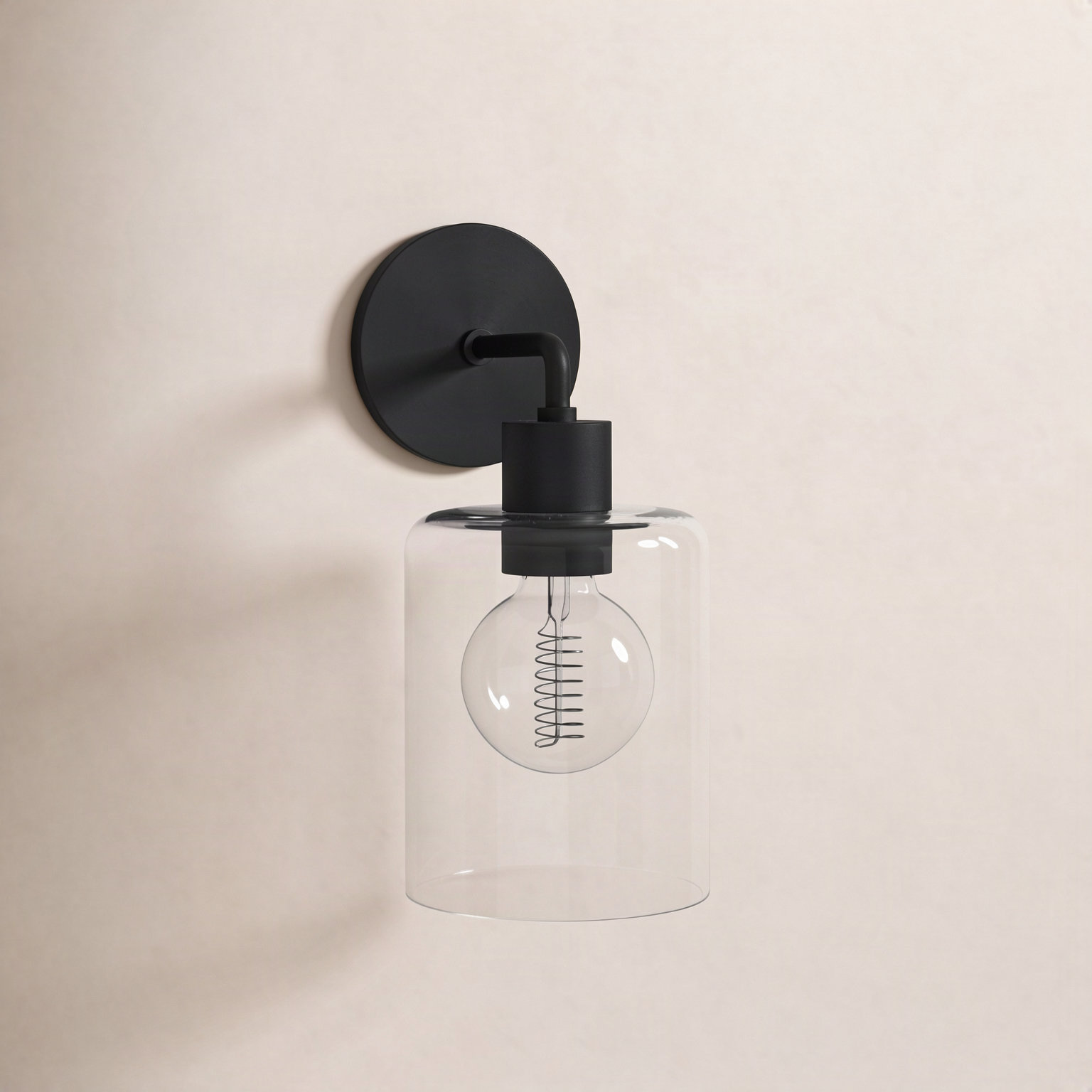 Single Light Glass Dimmable Armed Sconce, Old Bronze