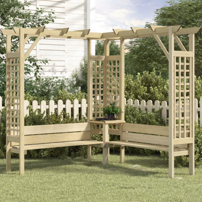 Naeem Solid Wood Pine Outdoor Bench