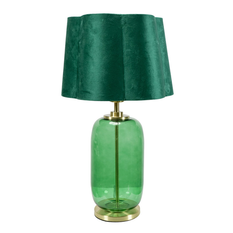 Sebrina Glass Table Lamp, Green, No