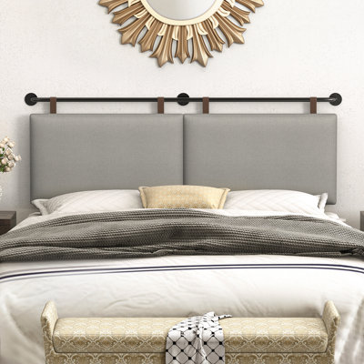 Upholstered King 100% Linen Panel Headboard
