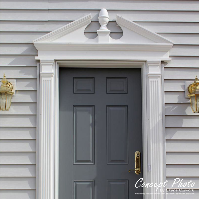 Segment Arch Smooth Architectural Grade PVC Combination Pediment, 27-3/8" H  x 82" W  x  2-3/4" D