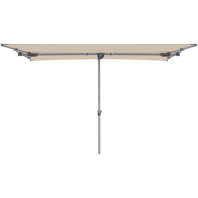 Capri Natural and Platinum Rectangular Aluminum Patio Umbrella