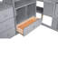Lit mezzanine simple avec bureau en L, armoire, tiroirs et escalier incontestable - bureau et rangement gris-1458599543