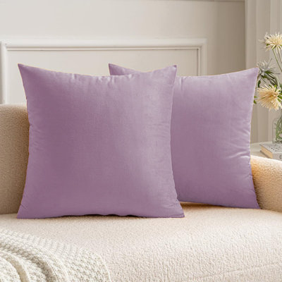 Housses de coussin en velours 18 x 18 pouces, ensemble de 2 housses de coussin décoratives carrées avec fermeture à glissière cachée pour canapé-lit