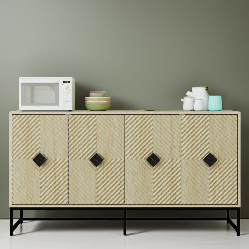 59.12'' Console Table, Natural/Black