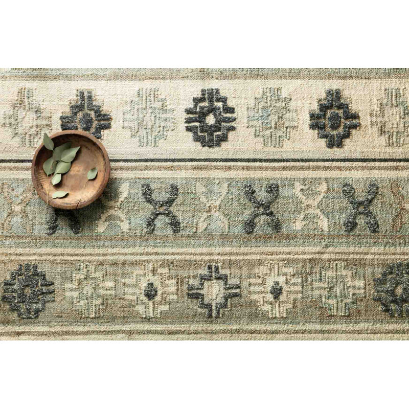 Tapis beige noué à la main Bentonville, Rectangle 9 pi 3 po x 13 pi