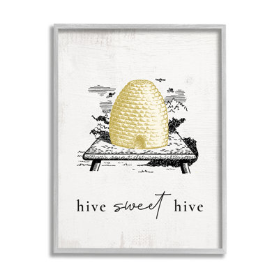 " Hive Sweet Hive Vintage Beehive Illustration Bee Pun "