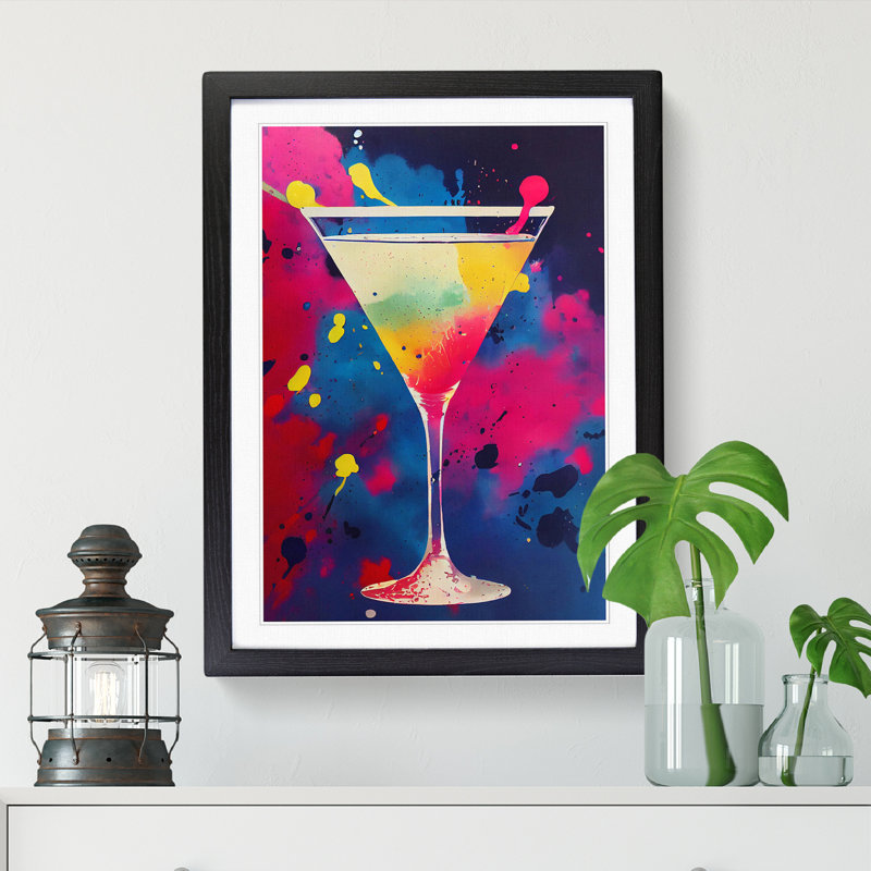 Cocktail Splatter Vol.2 - Single Picture Frame Print, 34cm H x 25cm W, Black Framed