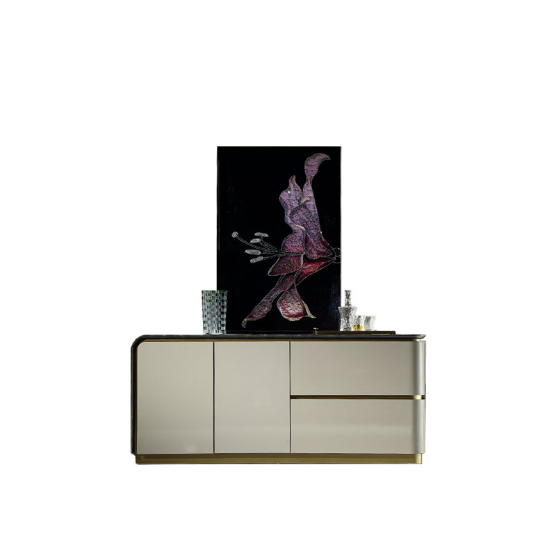 Armoire d'appoint en bois massif Light Luxury, H 30,71 po x l 70,87 po x P 17,72 po