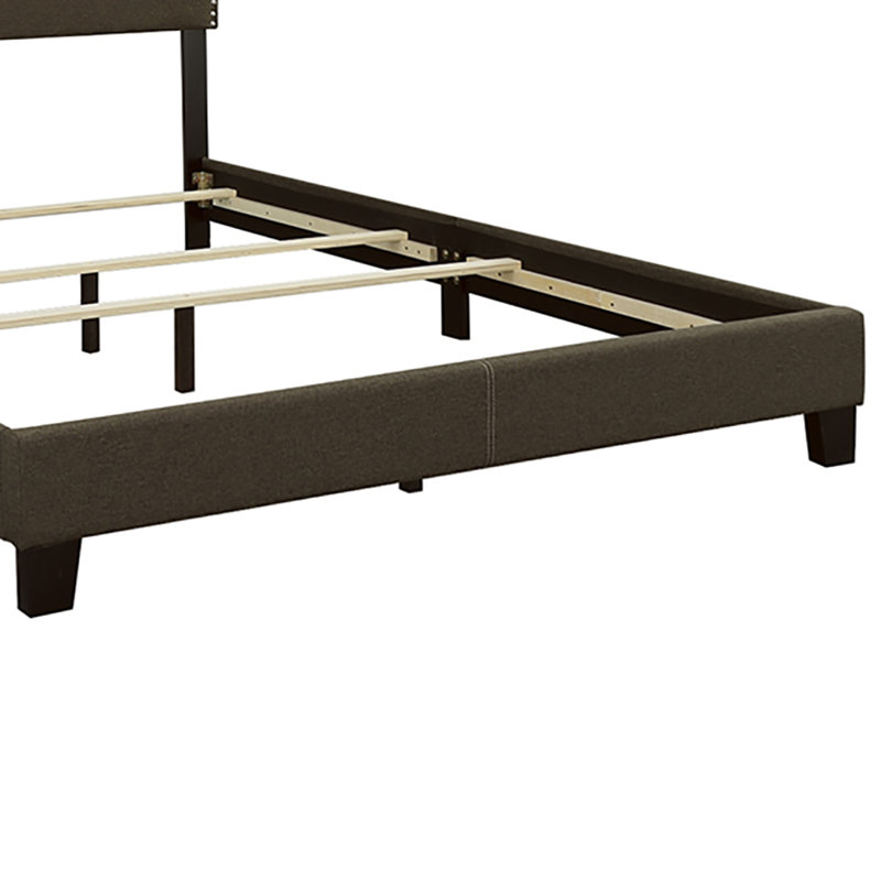 Charcoal Upholstered Eastern King Panel Bed