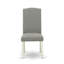 3 Piece Dining Table Set Contains a Round Dining Room Table with Pedestal and 2 Dark Shitake Linen Fabric Parsons Chairs, Linen White-669113645-669113651-669113648