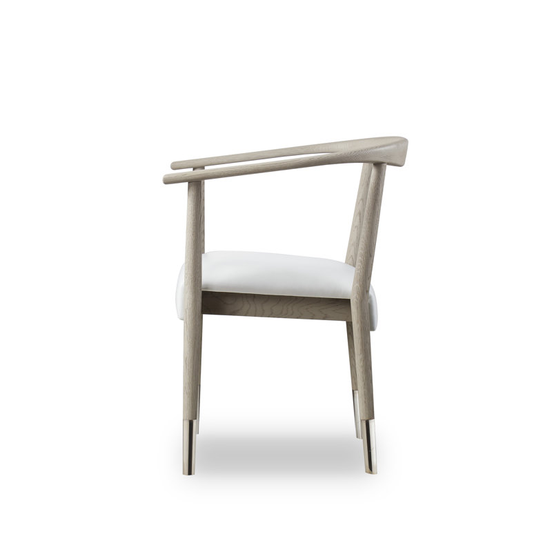 Upholstered Arm Chair, Gray Oak