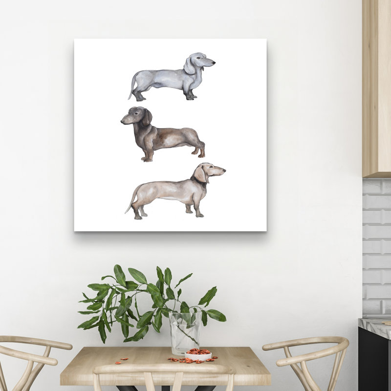 Dachshund dogs - 32"x32" art on canvas