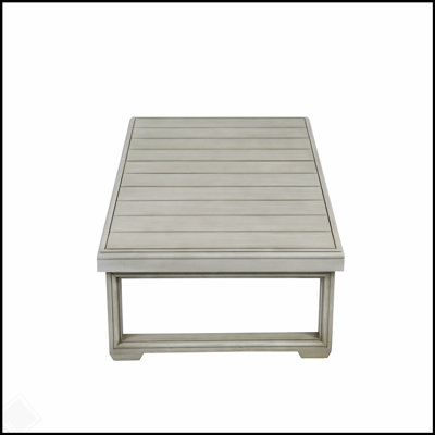 Westchester Acacia Wood Outdoor Coffee Table, Durable And Stylish With Sleek Slat Paneling And Sled Leg Design