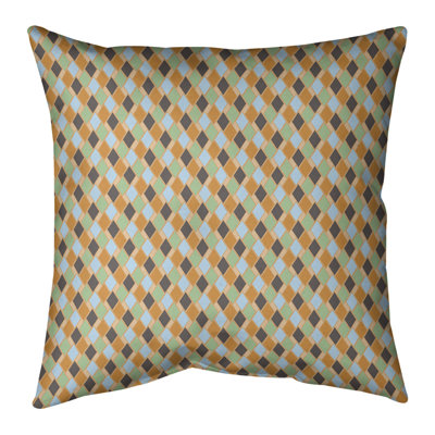 Coussin décoratif carré à losanges rétro Katelyn Elizabeth