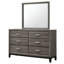Commode 6 tiroirs avec miroir gris Ayeln