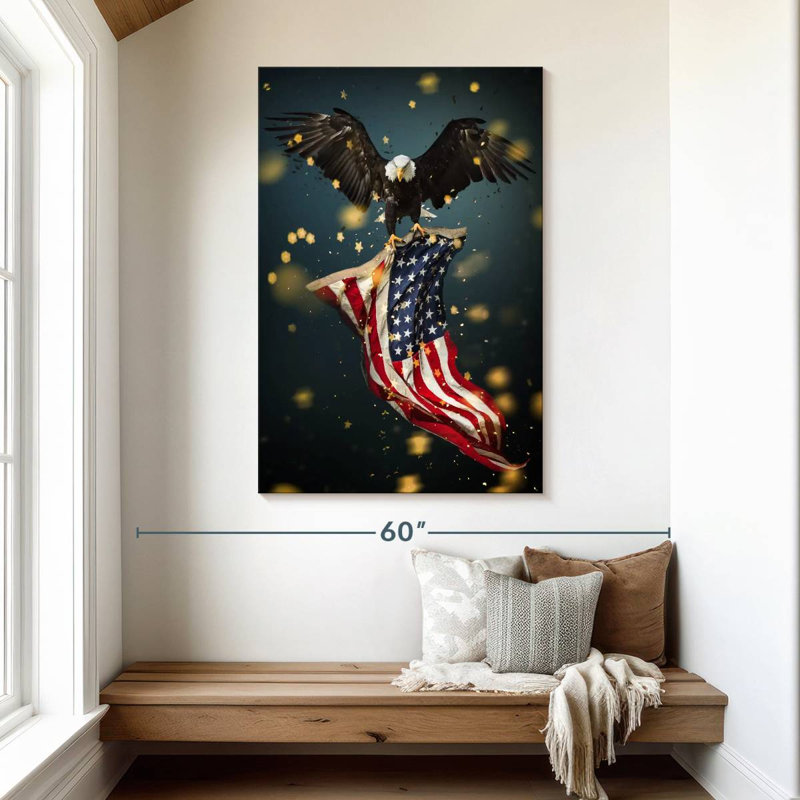 Borges Eagle Carrying USA Flag, 48" H x 32" W