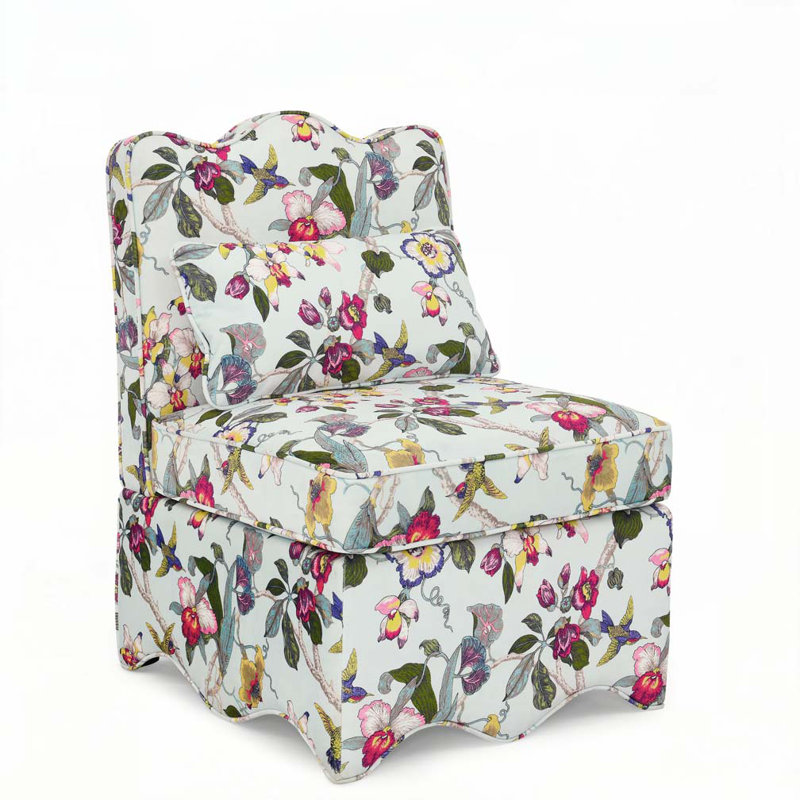 Flannel Single Side Chair,Armless Dining Chair,Accent Chair, Red