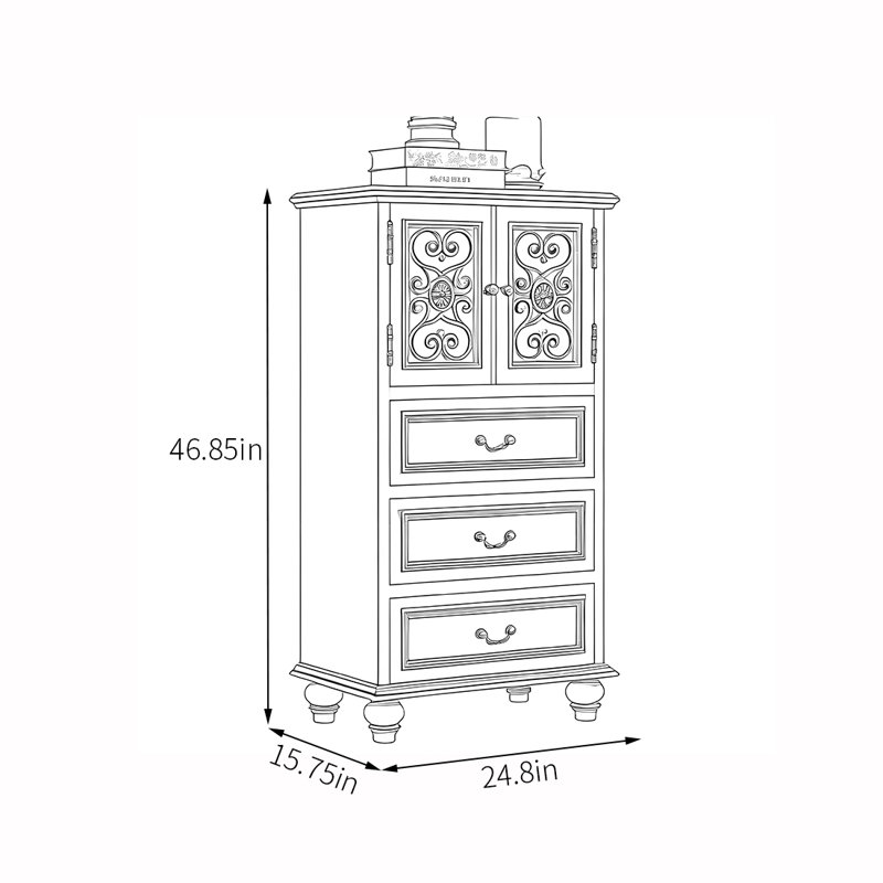 Rustic American style multi-purpose accent cabinet, Brown/Light Brown