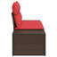  Canapé de jardin 2 places avec coussins en rotin de polyester brun-1701055687