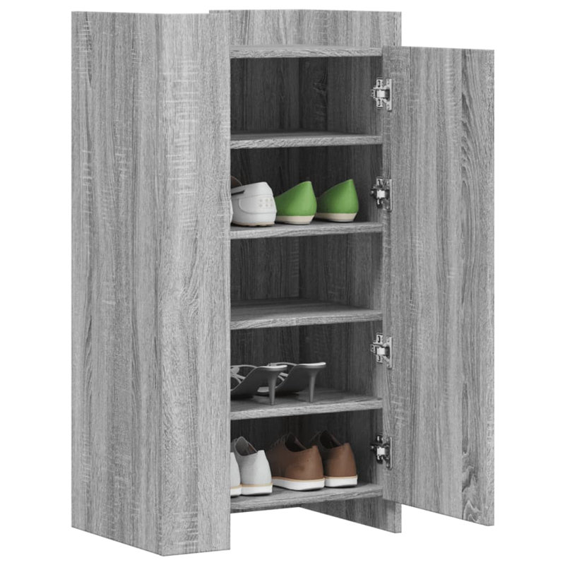 10 Pair Shoe Storage Cabinet, Grey Sonoma