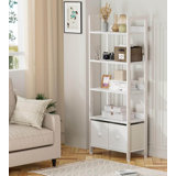 5-Tier Bookshelf, Tall Bookcase With 2 Storage Drawers