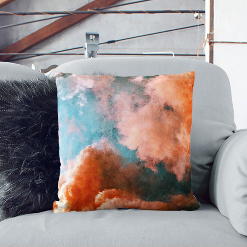 Clouds in Bloom Pink and Green Scatter Cushion, 55cm H x 55cm W x 20cm D