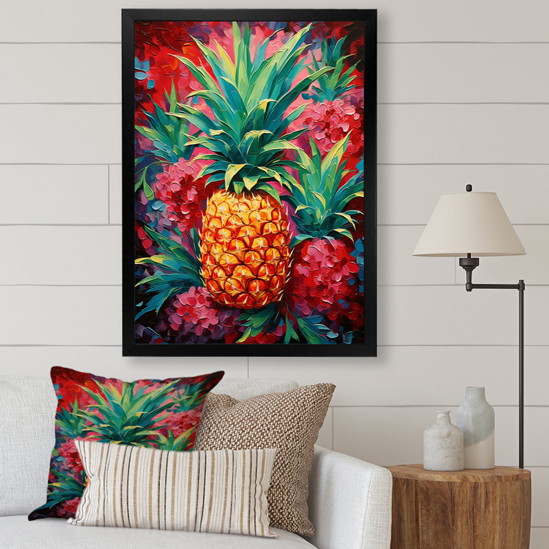 Oasis tropicale ananas I, H 32 po x l 24 po x P 1 po, Cadre photo noir