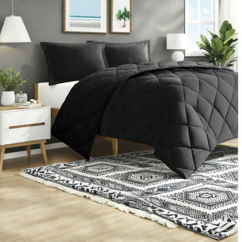 Ensemble de literie réversible hypoallergénique, polyester ultra-doux, confort moderne pour la maison