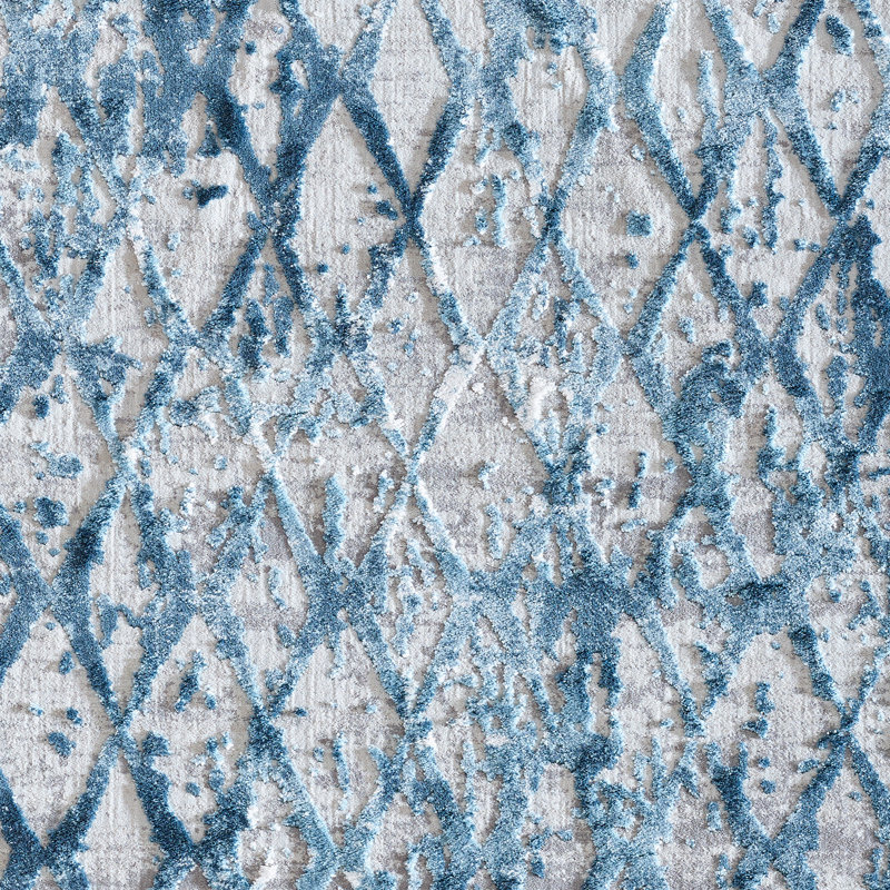 Tapis ivoire / bleu Alverez, Rectangle 6 pi 7 po x 9 pi 6 po