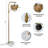 63" Boho Rattan Arched/Arc Floor Lamp With Dimmable LED Bulb,Modern Farmhouse Standing Light For Living Room,Bedroom(Bulb Included)