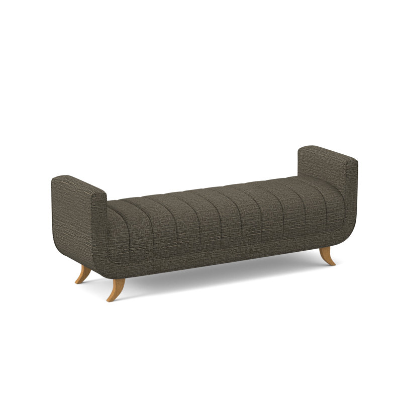 Salon Upholstered Bench, Amber, White Caps Fog