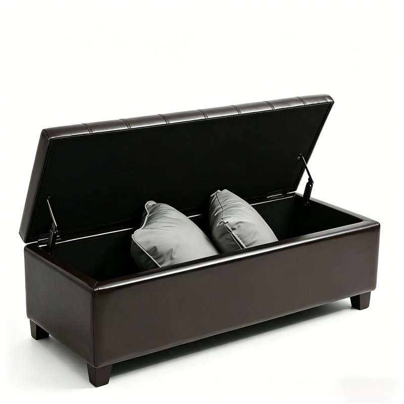 Banc de style contemporain, banc capitonné, banc de rangement pour repose-pieds