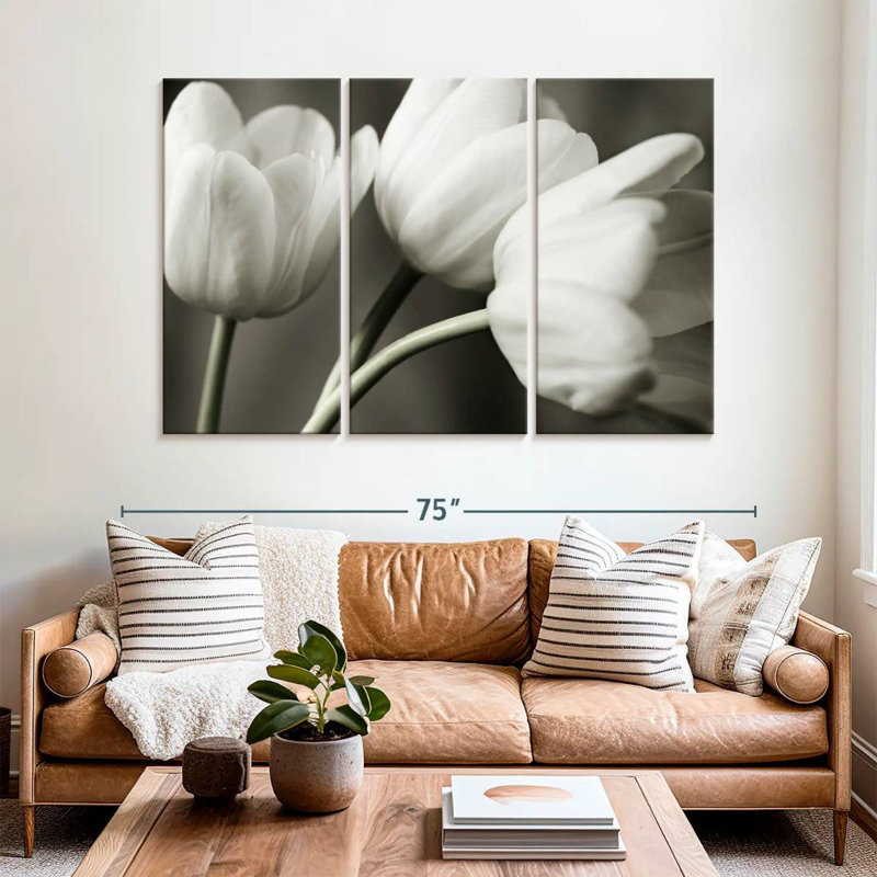 Harnek rangée de tulipes BW, H 42 po x l 65 po