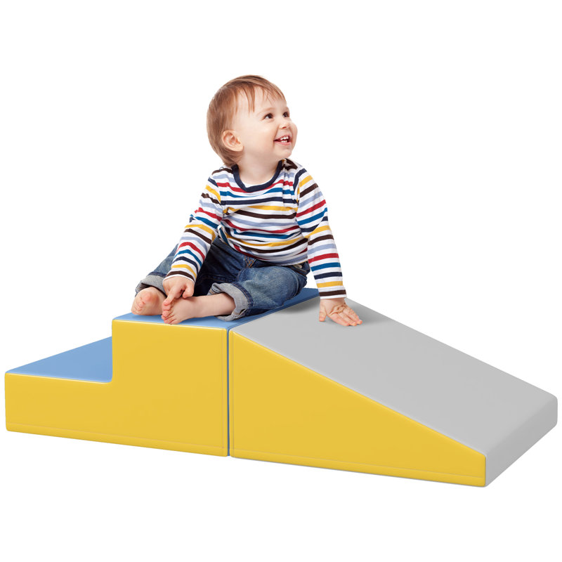 Freeport Park 50cm W Plastic Climbing Blocks, Grey/Yellow/Blue