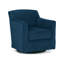 Fauteuil d'appoint pivotant Leena, velours, accoudoirs style abri, bois noir-100009084