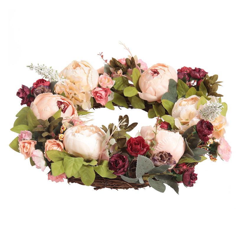 Pink peony wreath