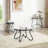 2 Piece Tempered Glass Surface Coffee Table Set