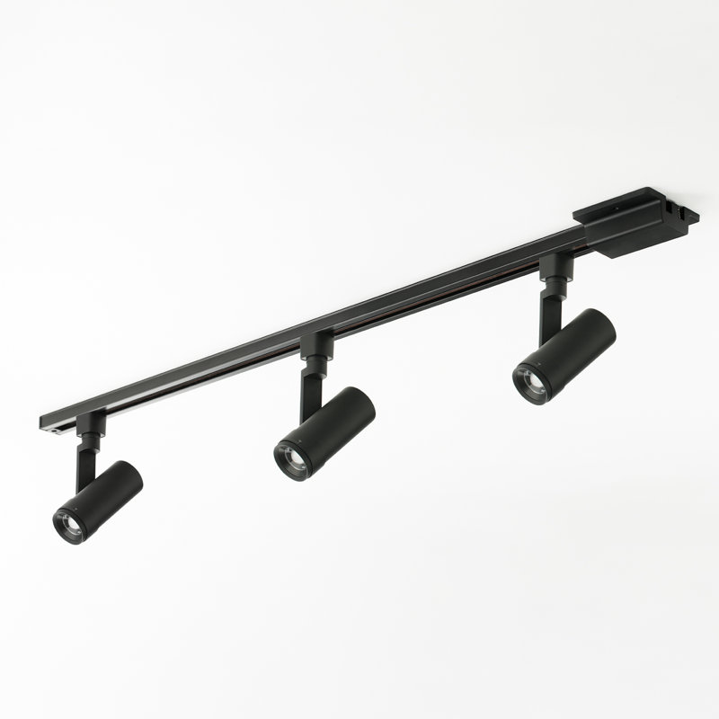 H-Type Adjustable Track Lighting Kit with 4ft Surface Mount Track, Movable Power Connector, and 3 5CCT LED Track Lighting Heads