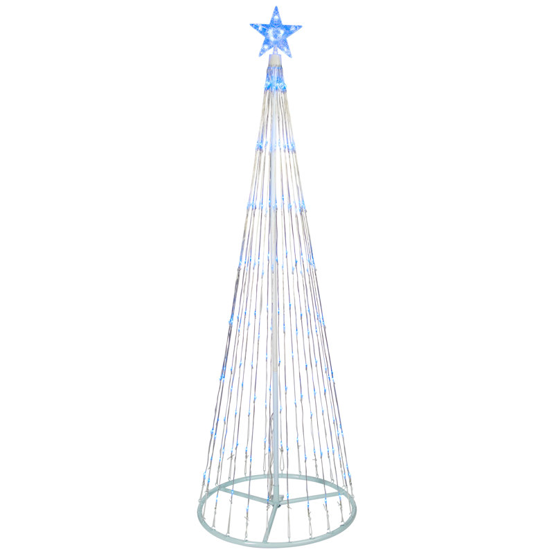 Décoration d'extérieur à DEL, H 108 po x l 35 po x p 35 po, Bleu foncé