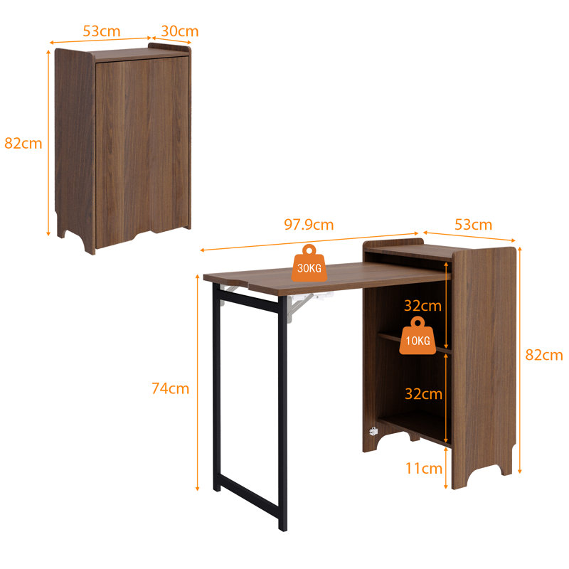 Foldable Iron Writing Desk