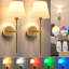 Plastic LED Battery Powered Armed Sconce-2071032589