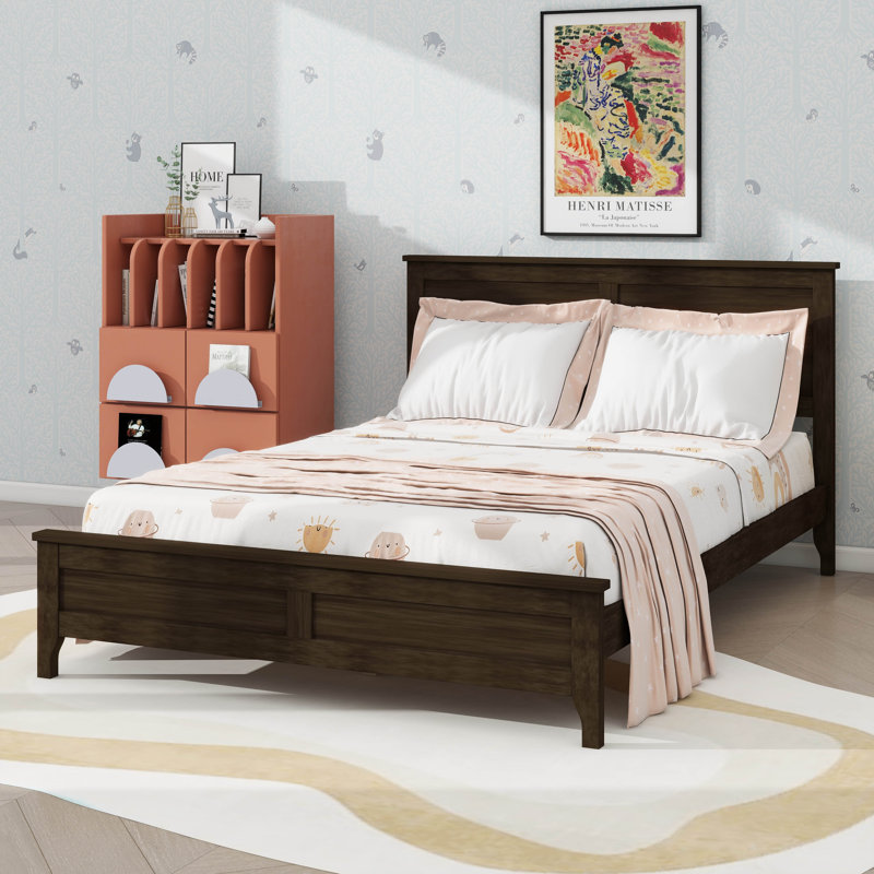 Structure de lit double de style minimaliste, Espresso