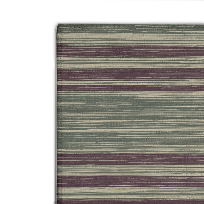 Tapis intérieur / extérieur brun HorizontalStripes, Rectangulaire 8 pi x 10 pi