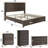 Louby 5 Pieces Farmhouse King Bedroom Set, Gray-101644236-101644237