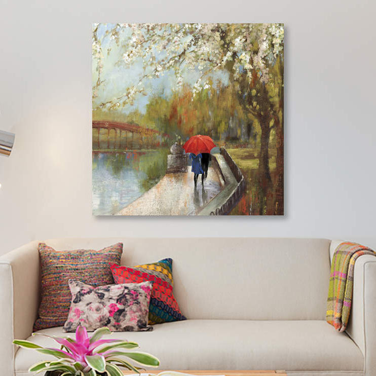 « a walk », reproduction sur toile, H 26 po x l 26 po x P 1,5 po