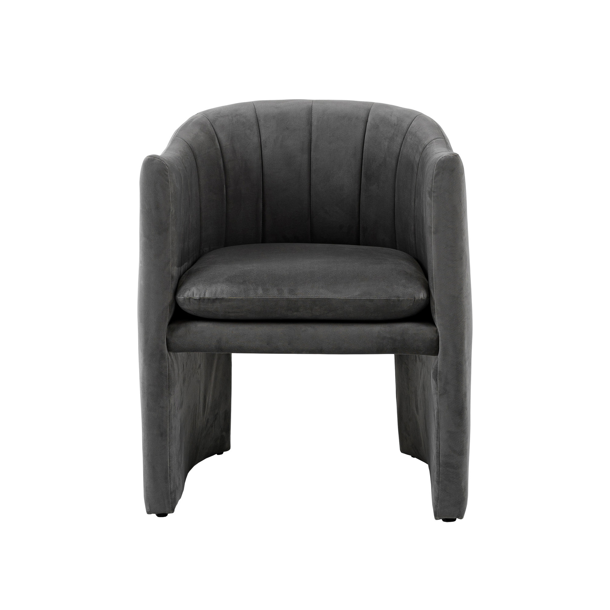 Kidman Velvet Upholstered Arm Chair, Gray Velvet